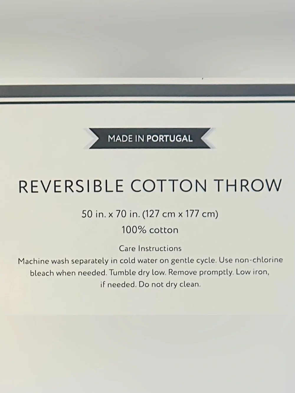 🎁Nemcor Made in Portugal Reversible Cotton Throw Blanket in Light Green 50”x70”